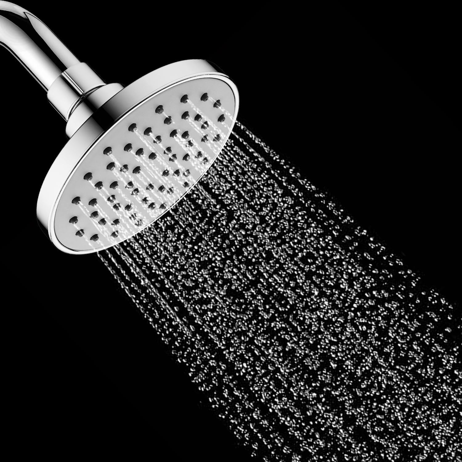 SHR20520 ABS 4-INCH Rain Flow Overhead Shower Without Arm | Shower Head | Bathroom Shower, Chrome Finish