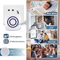 Vista 3 de Alarma de sensor de movimiento - Seanme alarma inalámbrica para entrada de 100m de larga distancia de transmisión de señal, sistema de alarma