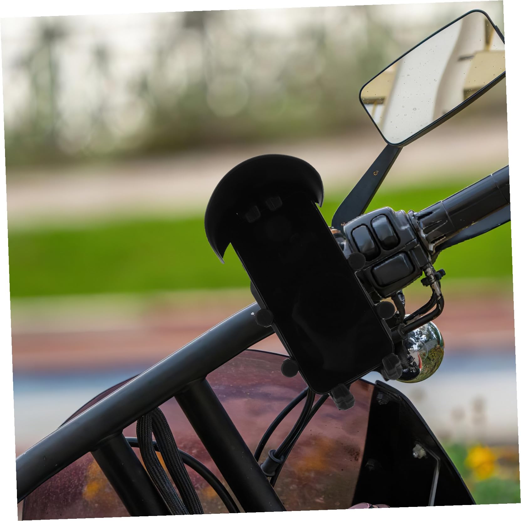 Support de Téléphone pour Guidon de Moto Noir Réglable Antichoc