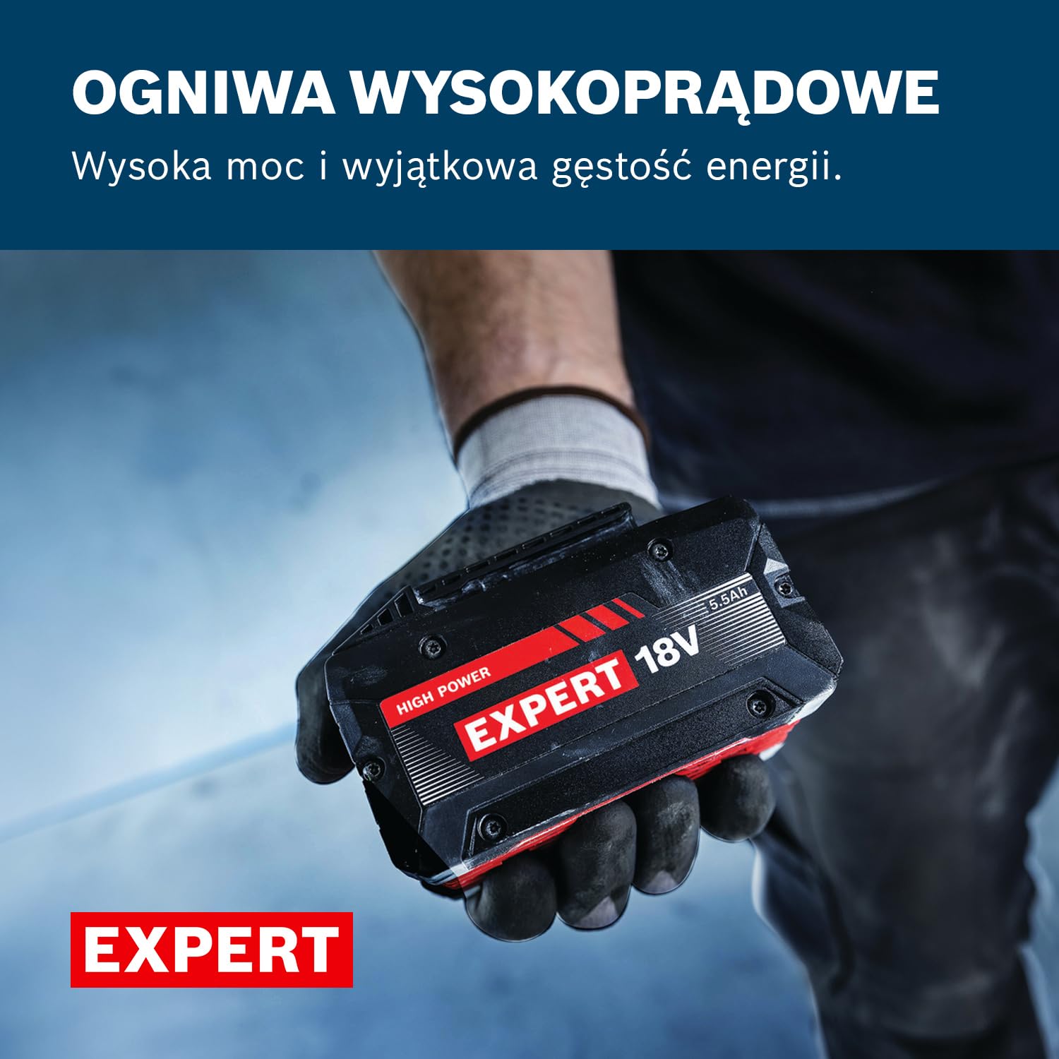 Bosch EXPERT 18V System Wysokoprądowy akumulator EXBA18V-55