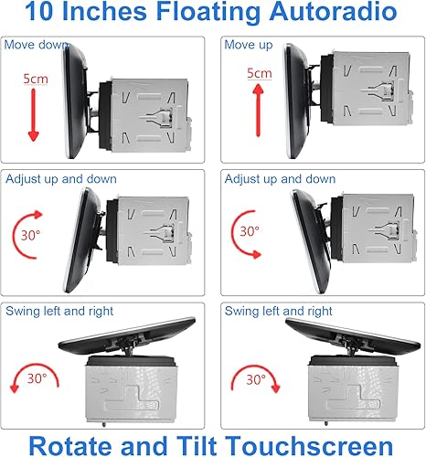 Miniatura 6 de IYING Android doble DIN estéreo inalámbrico CarPlay Android Auto 8 núcleos 2G+32G desmontable 10 pulgadas pantalla táctil radio de coche Bluetooth