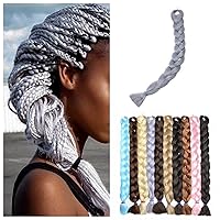 Vista 106 de Benehair 1 paquete de 1 paquete de extensiones de cabello trenzado de 24 pulgadas, extensiones de cabello sintético de alta temperatura, extensiones