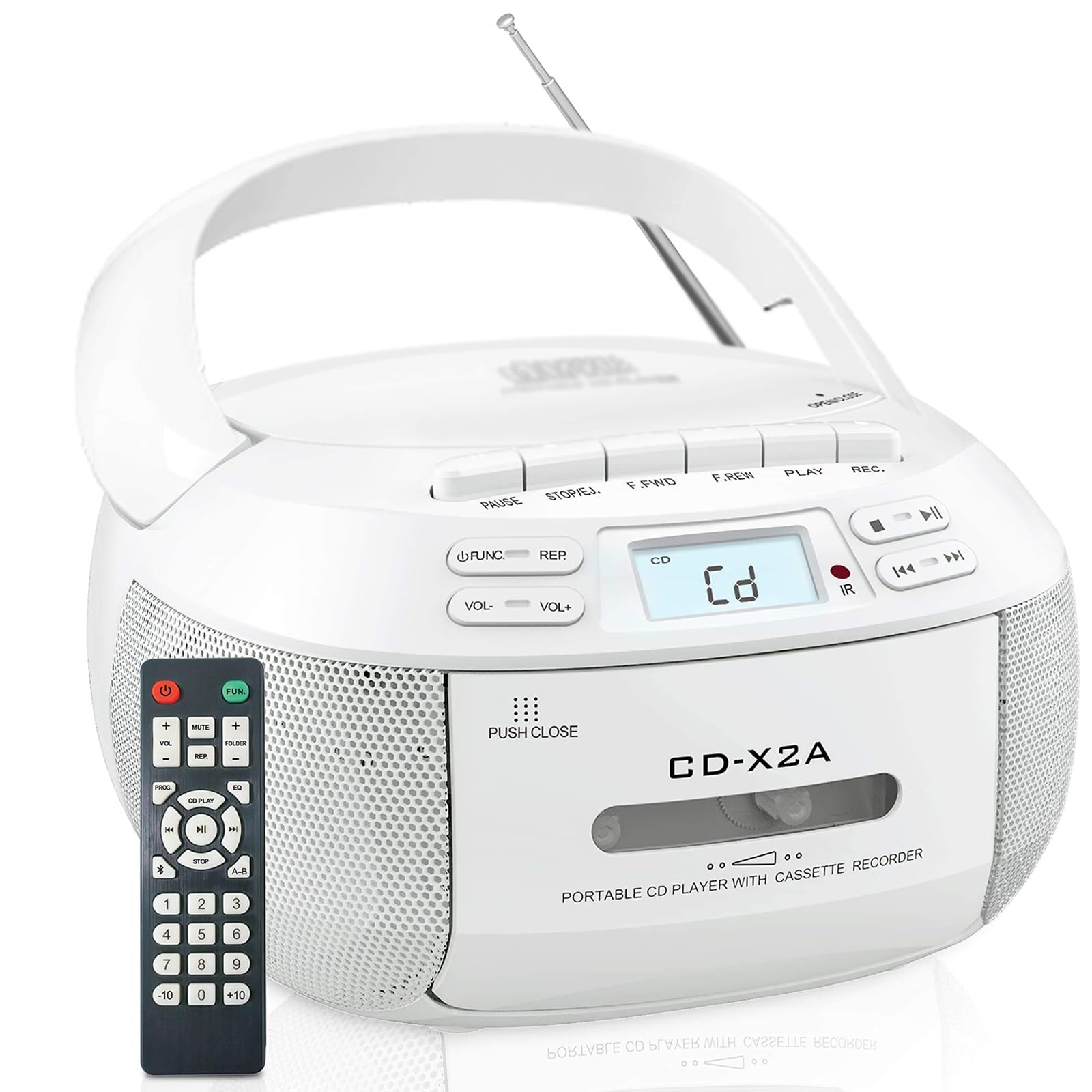 WDWDW Cassette Player Bluetooth CD Boombox Portable Radio Portable Speaker,with Remote Control Dual Powerful Speakers,Compatible