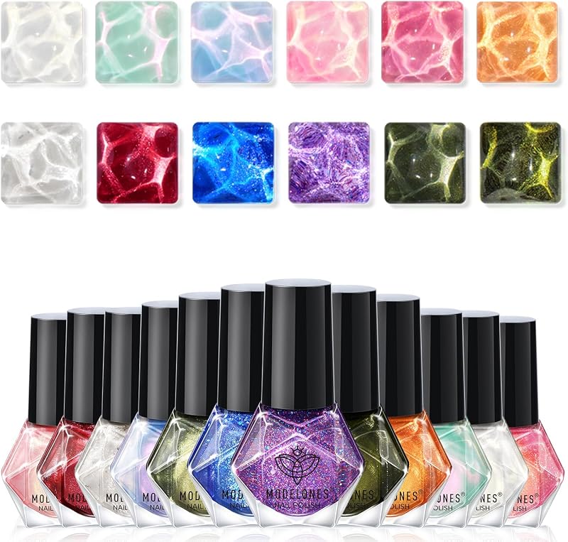 Nail Polish Set, 12 Colors Winter Sparkle Dark Green Red Glitter Silver Champagne Burgundy Gold Nail Polish Set Quick DIY Finger Nail Polish Manicure DIY Nail Art Salon Home Gift
