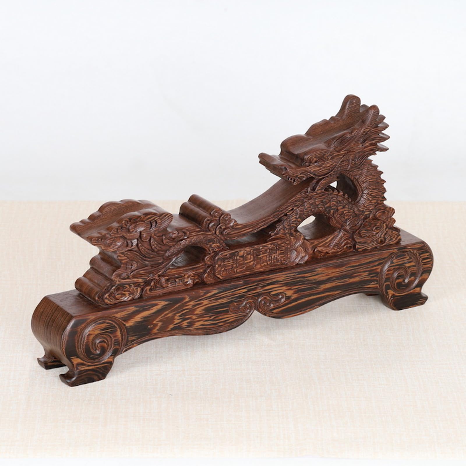Hjhuua Brown Handmade Carving Dragon Sword Holder, Wenge Wood Sword Stand,Samurai Sword Katana Bokken Wakizashi Tanto Rack,Table Weapon Display Stands,Handicraft Display Racks