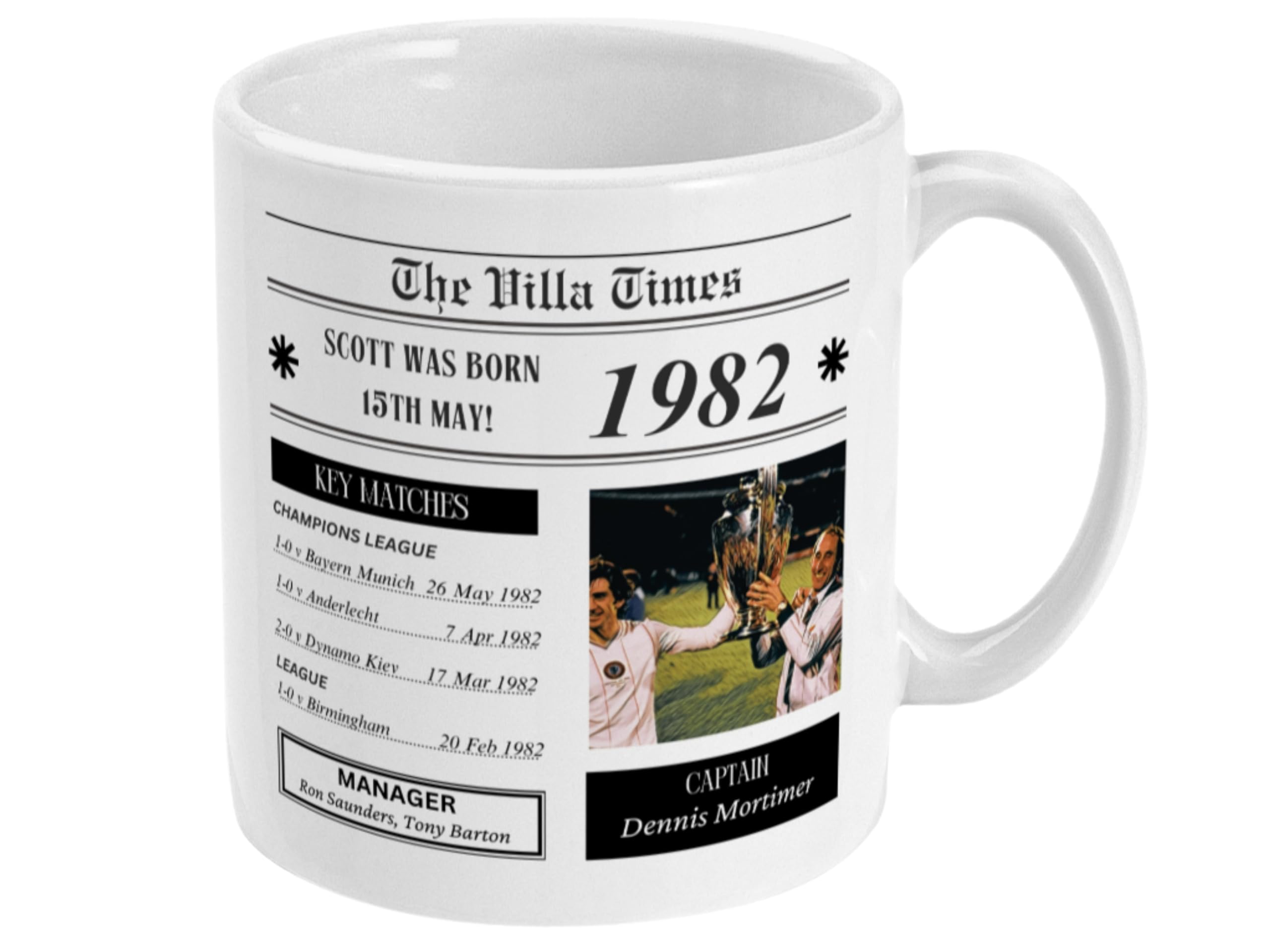 Villa Personalised Mug, Personalise for Any Year, Coffee Cup for All Villans. Gift for him. Aston