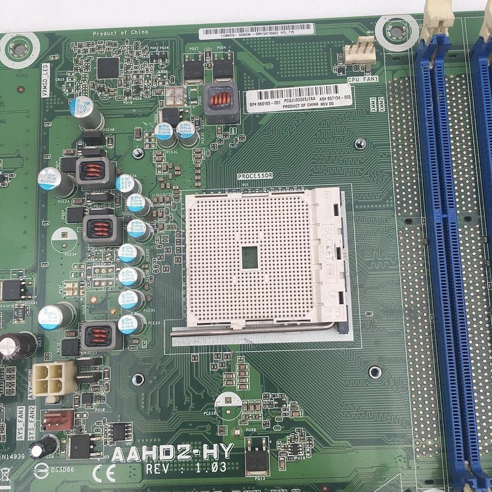 Close-up of the FM1 CPU socket on the AAHD2-HY motherboard