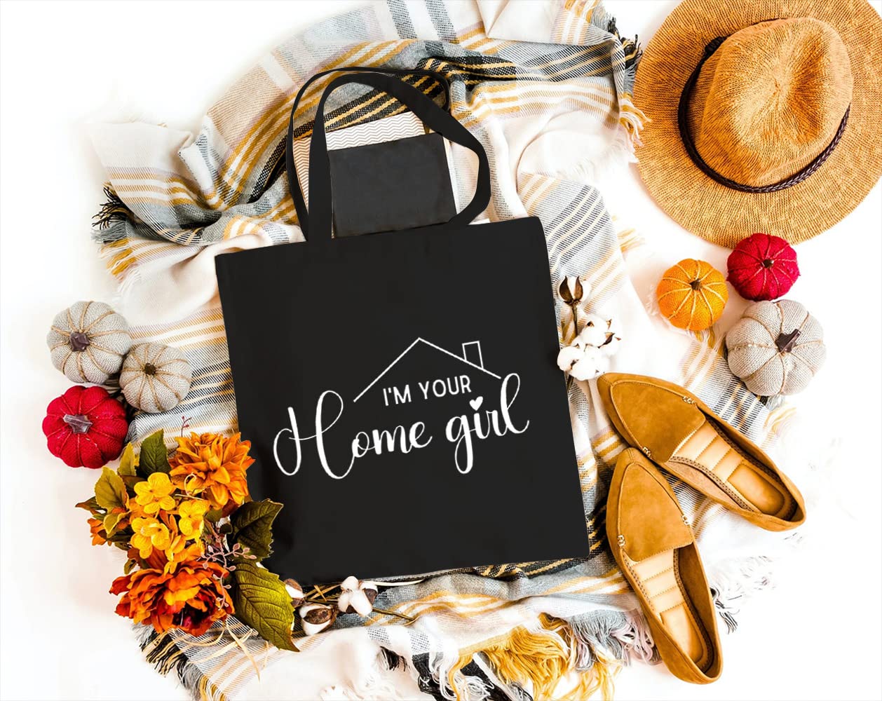 I'm Your Home Girl Canvas Tote Bag for Women Real Estate Agent Reusable Grocery Shoulder Shopping Bags Realtor Gifts