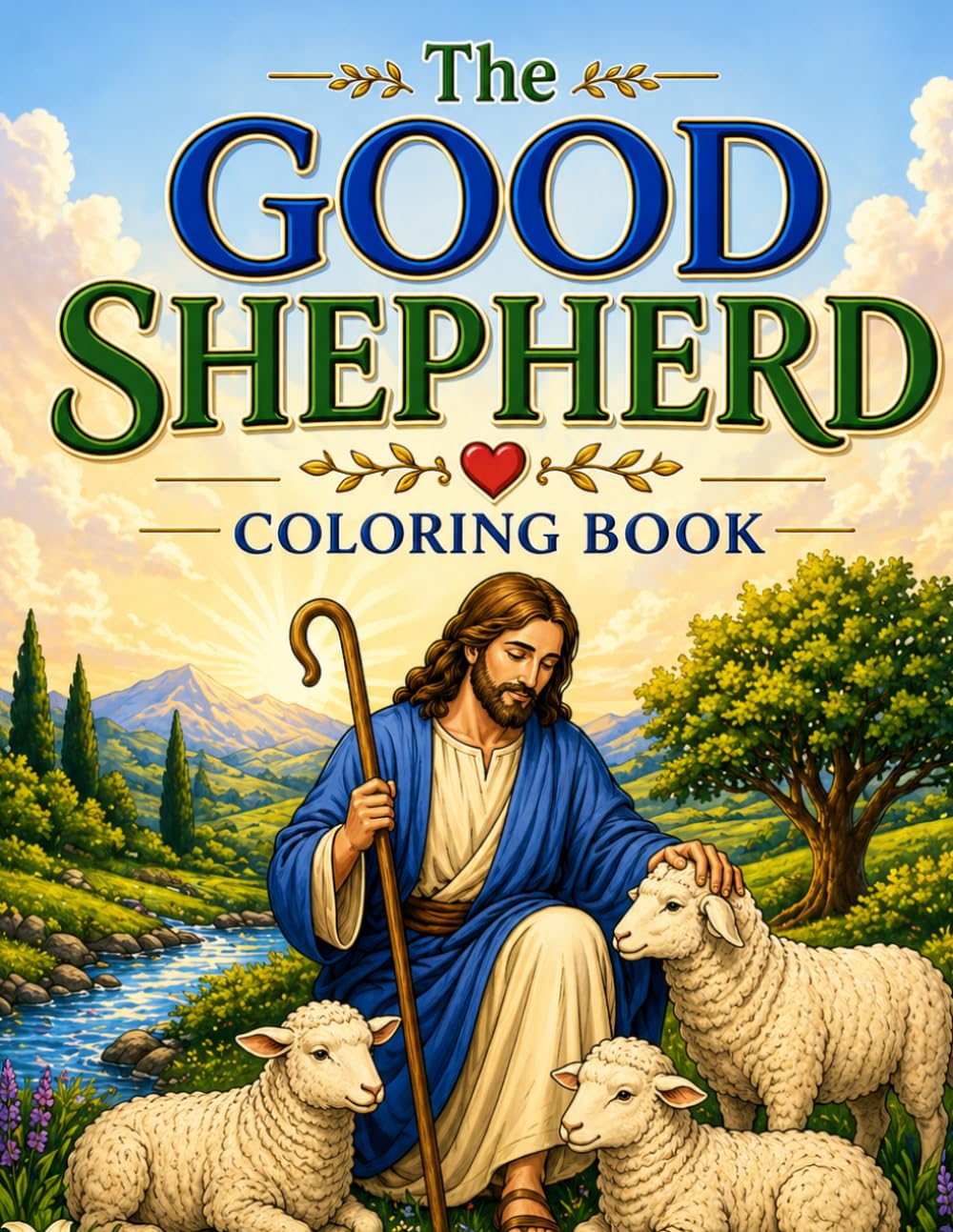 The Good Shepherd Coloring Book: Beautiful Faith Inspired Scenes of Shepherds, Pastures, and Christian Imagery for Adult Reflection and Stress Relief