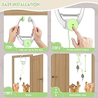 Vista 25 de Cat Toy Interactive for Indoor Cats, Smart USB Rechargeable Door Hanging Automatic Retractable Kitten Toys, Teaser Electronic Self Play Feather Cat