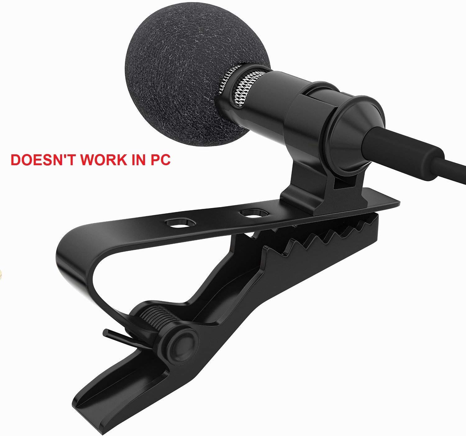 AMG Digital Noise Cancellation Collar Mic With Clip Best Mic For Youtuber Microphone For Singing Karaoke Which Support In Laptop Phone And Tablet Mic With 1.2 M Wire