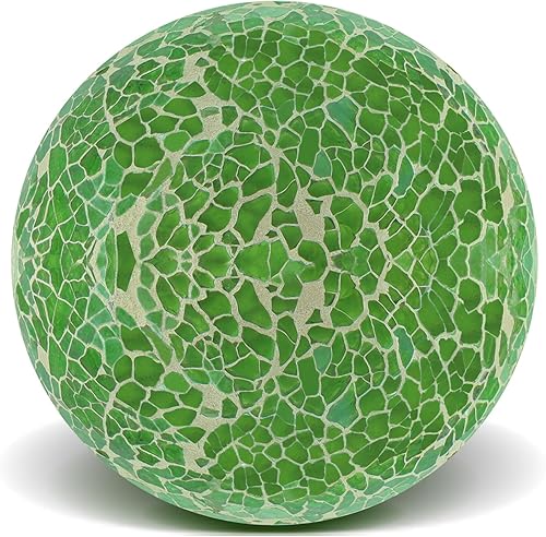 Bolas decorativas de orbes de vidrio verde para centro de mesa, cuencos de decoración de mosaico, esfera redonda, jarrones de bola, rellenos, mesa