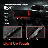 Vista 5 de True Mods Barra de luz LED de 49 pulgadas para puerta trasera ahumada para camioneta, remolque, vehículo [aluminio rígido] [secuencia de encendido]