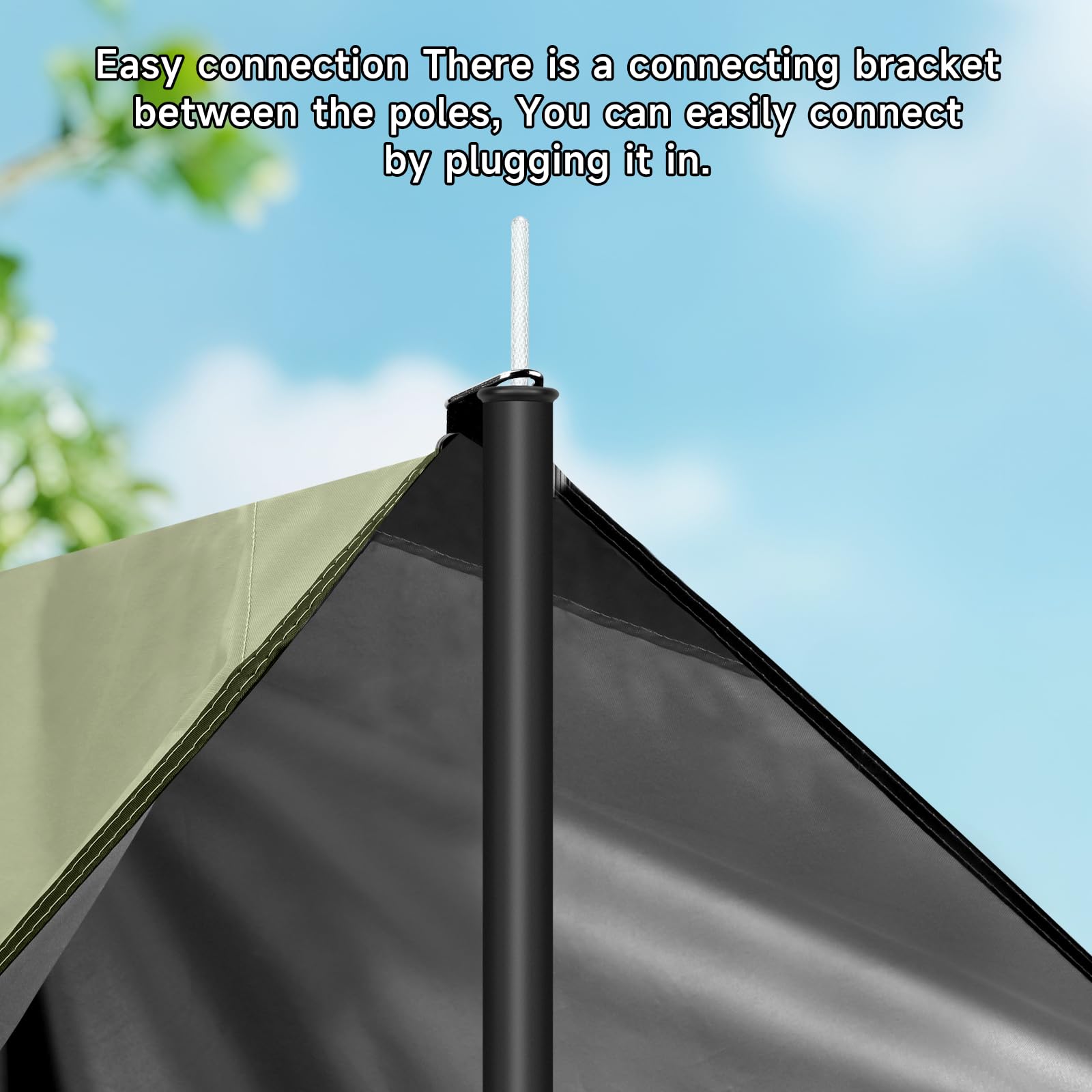 SAN LIKE Asta telescopica per Tenda, 200 cm, Palo da Tenda da Campeggio Regolabili, Asta telescopica per Tende, in Alluminio, per Tettuccio di Protezione Antipioggia, Set di 2