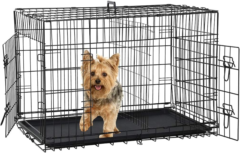 New VibrantLife DoubleDoor Folding Wire Dog Crate with