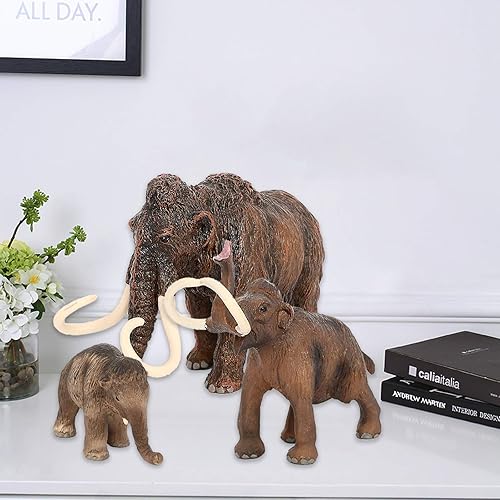 Miniatura 3 de 3PCS Figurines Mammoth Family Toy,Realistic Ancient Elephant Figurines Model, Cake Toppers Playset Eduactional Toys Party Playset Toys Ideal Gift