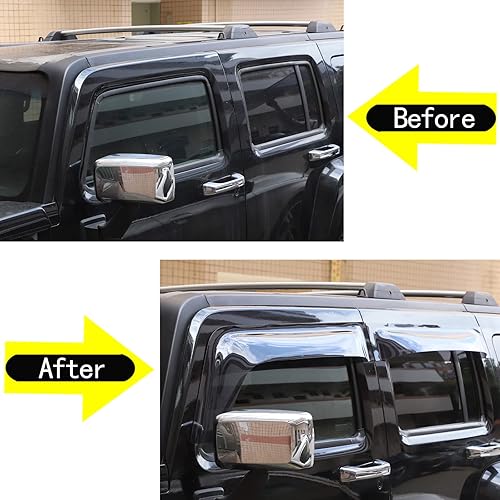Miniatura 5 de Fit Hummer H3 - Protector de lluvia para ventana, visor de ventilación con cinta adhesiva, deflector de ventana lateral, viseras de ventilación de