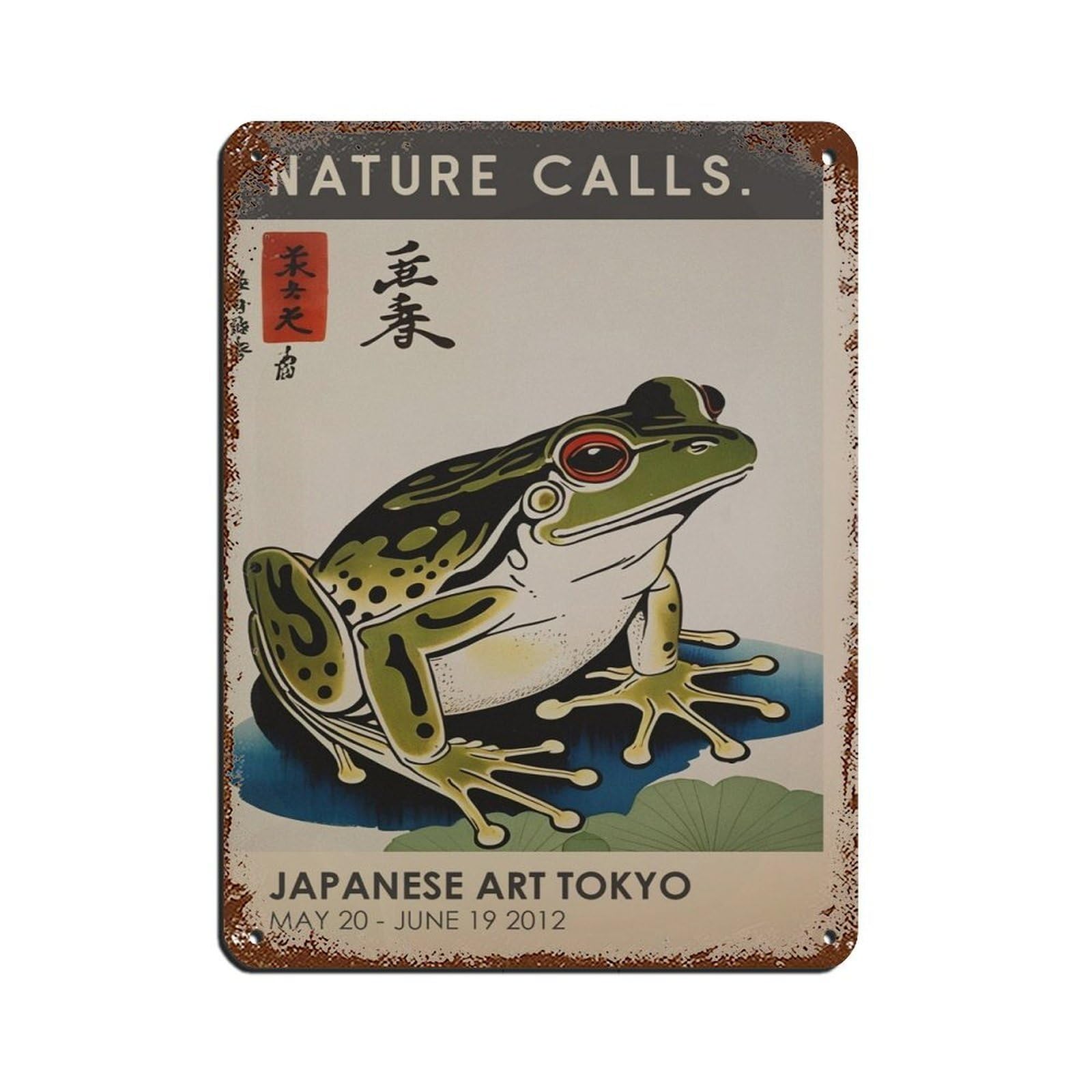 Japanese Exhibition Poster, Japanese Art Retro Poster Metal Tin Sign Chic Art Retro Iron Painting Bar People Cave Cafe Family Garage Poster Wall Decoration 12x16inch(30x40cm)