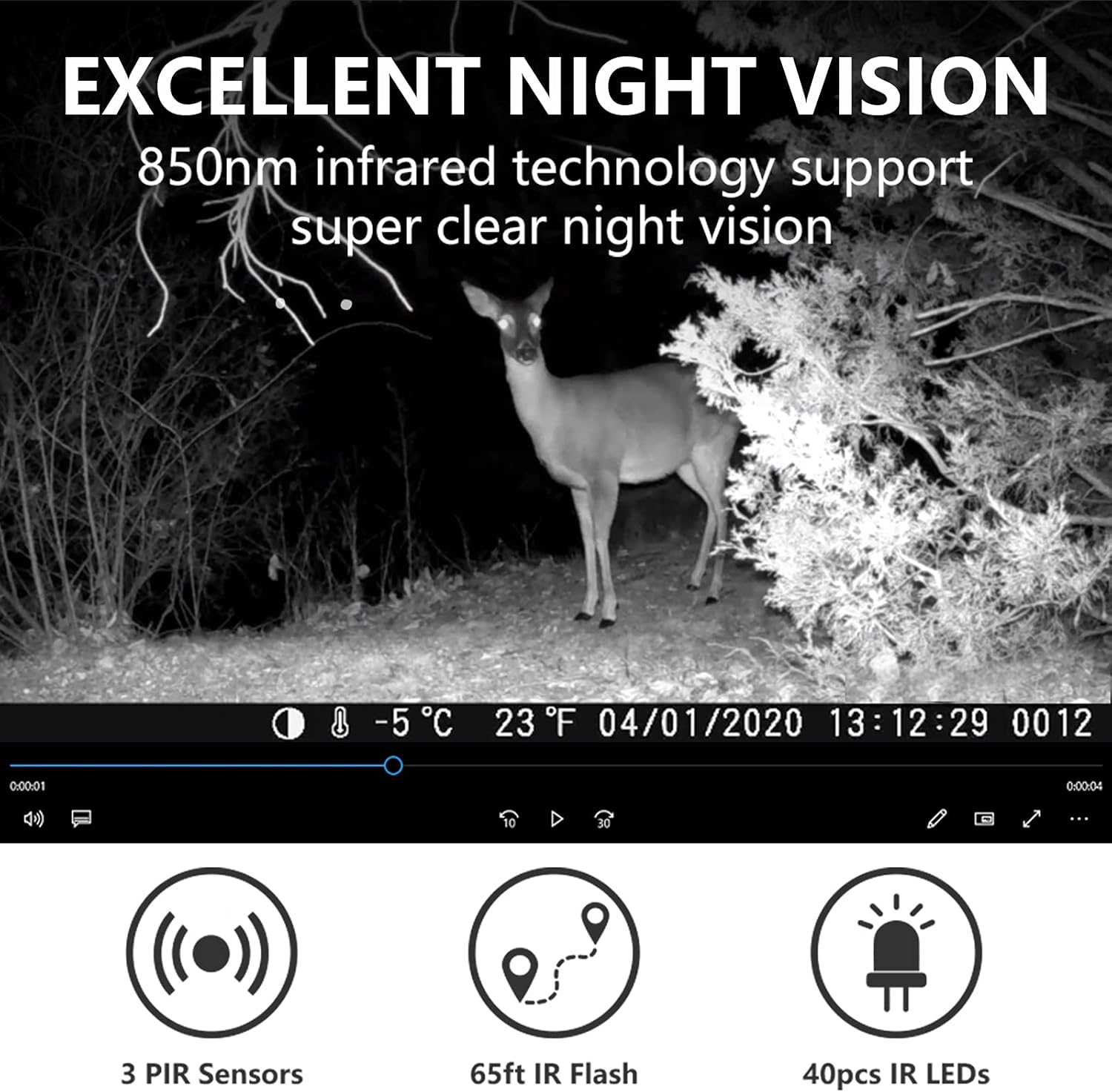 Rеvіеw Dіѕсоunt Trail Camera Game Cam with Night Vision Motion Activated Waterproof Wildlife Hunting Monitoring 20MP Photo 4K Video 120° Detecting Range 0.2s 2.4 LCD 40pcs IR LEDs Infrared Outdoor Cam Deer Scouting