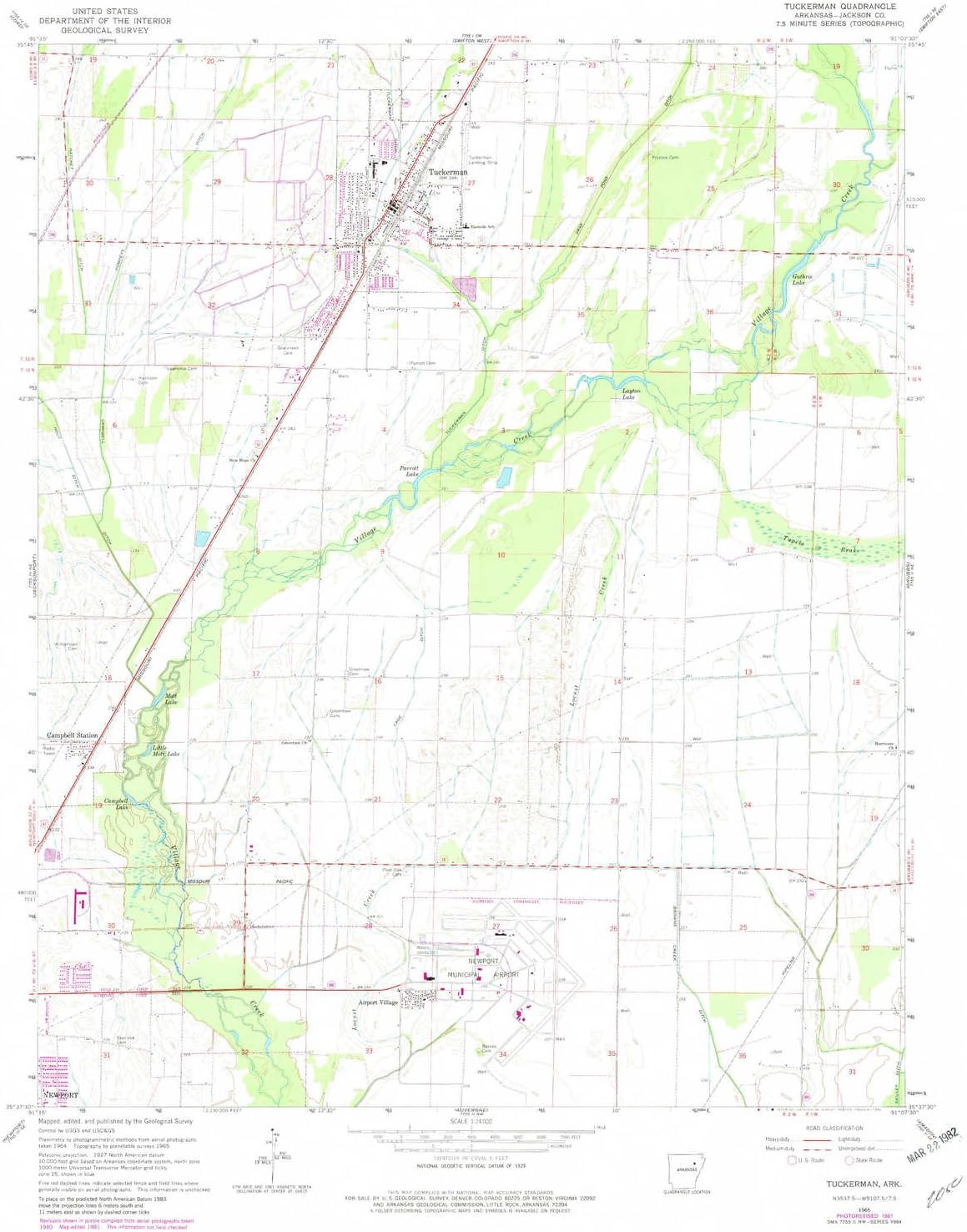 YellowMaps Tuckerman AR topo map, 124000 Scale, 7.5 X 7.5