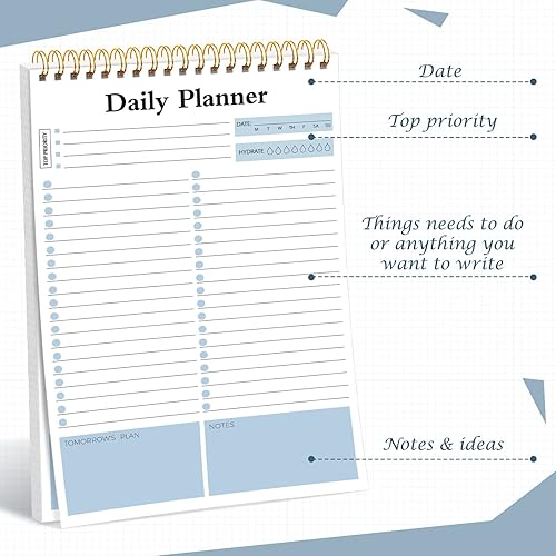 Miniatura 4 de Hotop 6 blocs de notas de lista de tareas, planificador diario para hacer diariamente, bloc de notas, planificador de lista diaria para aula,