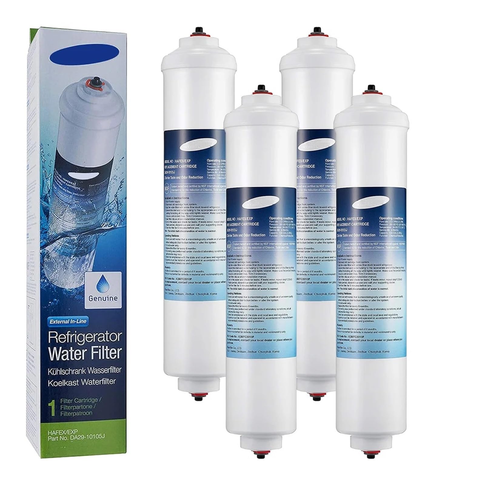 Reemplace El Filtro De Agua Del Refrigerador, Compatible Con Samsung, DA29-10105J HAFEX/EXP WSF-100 Aqua-Pure Plus, Compatible Con LG, 5231JA2010B GE GXRTQR(3 pcs)