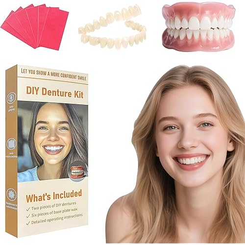 Denture Do it Yourself Full Set of Top and Bottom Fake Teeth to Create Your Perfect Smile at Home-NN06