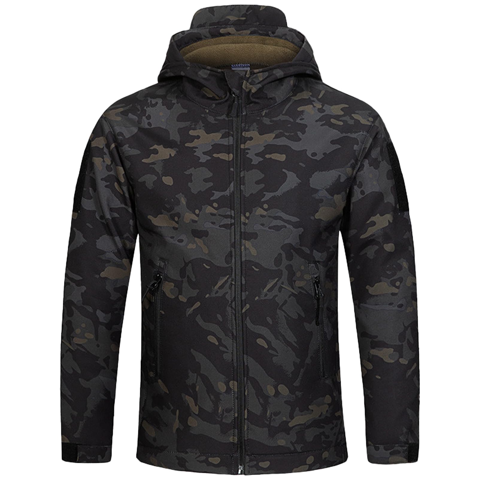 Enfant en Plein Air Vêtements Tactiques Ensembles Veste et Pantalon Softshell Doublé Polaire Airsoft Militaire Camouflage Hiver Combat Chasse Randonnée Camping pour Garçons Fille