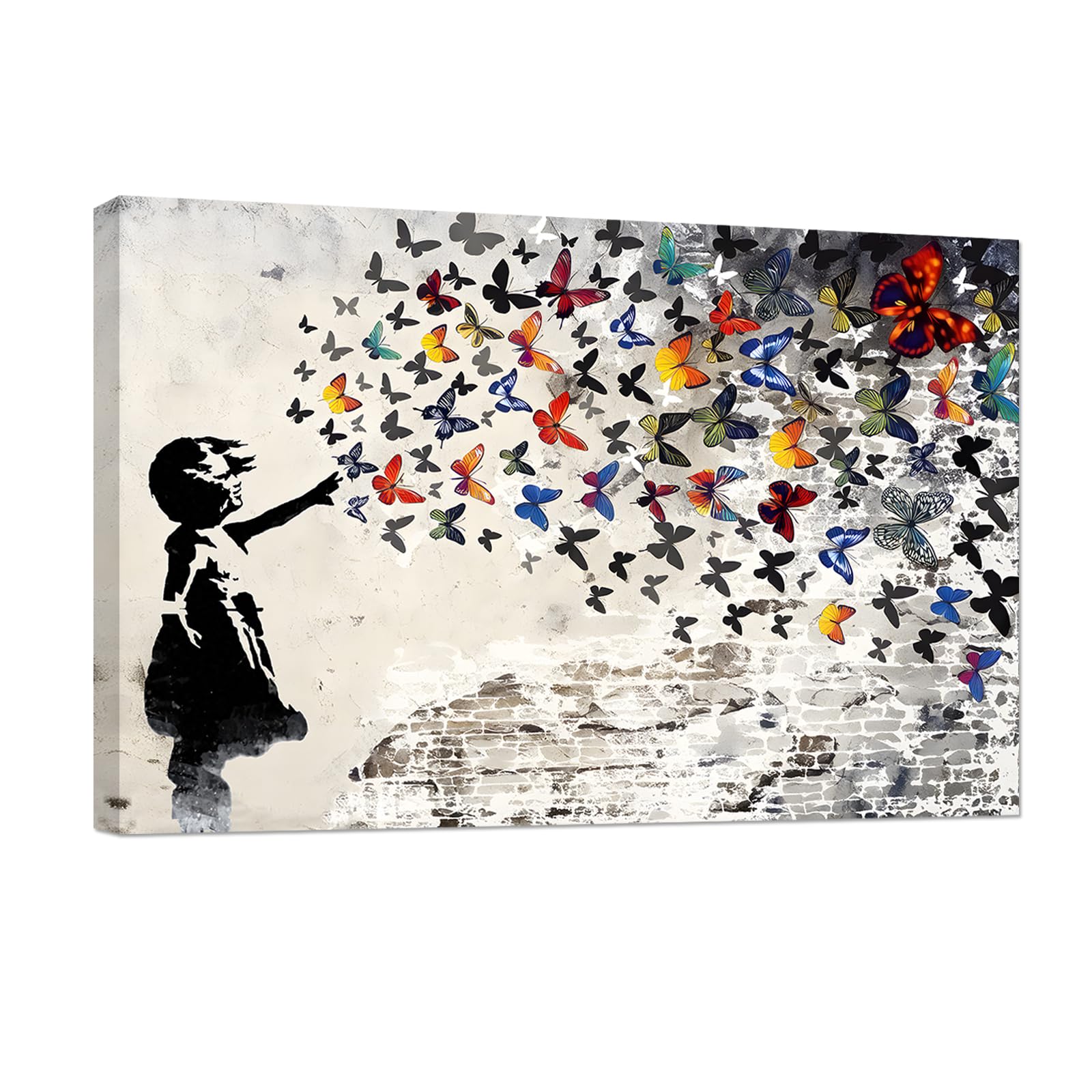 Amazon.co.jp: バンクシー 女の子 胡蝶 ポスター 絵画 アートパネル
