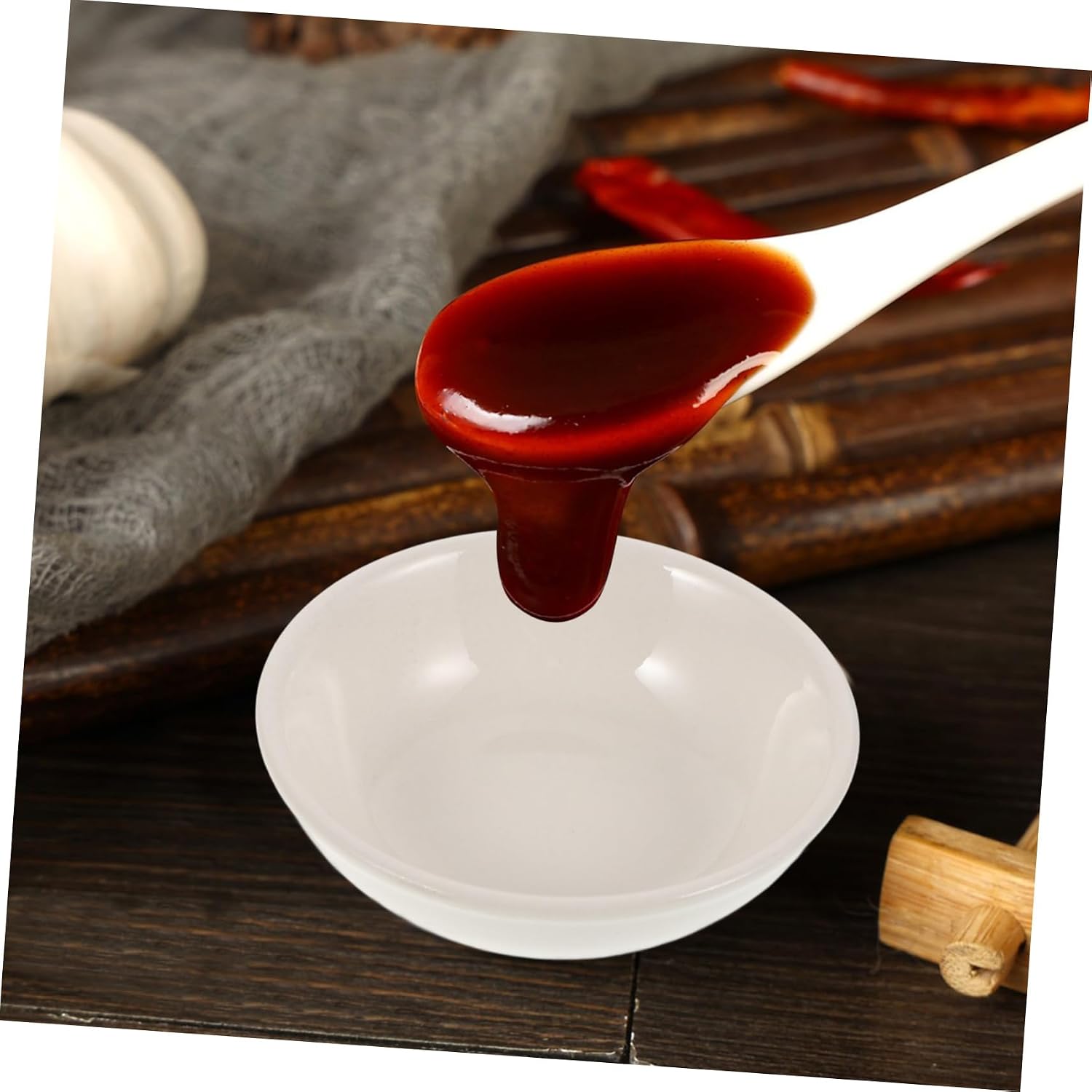 4pcs Ceramic Sauce Plate Dipping Sauce Bowl Mini Seasoning Dishes for Party Banquet Wedding