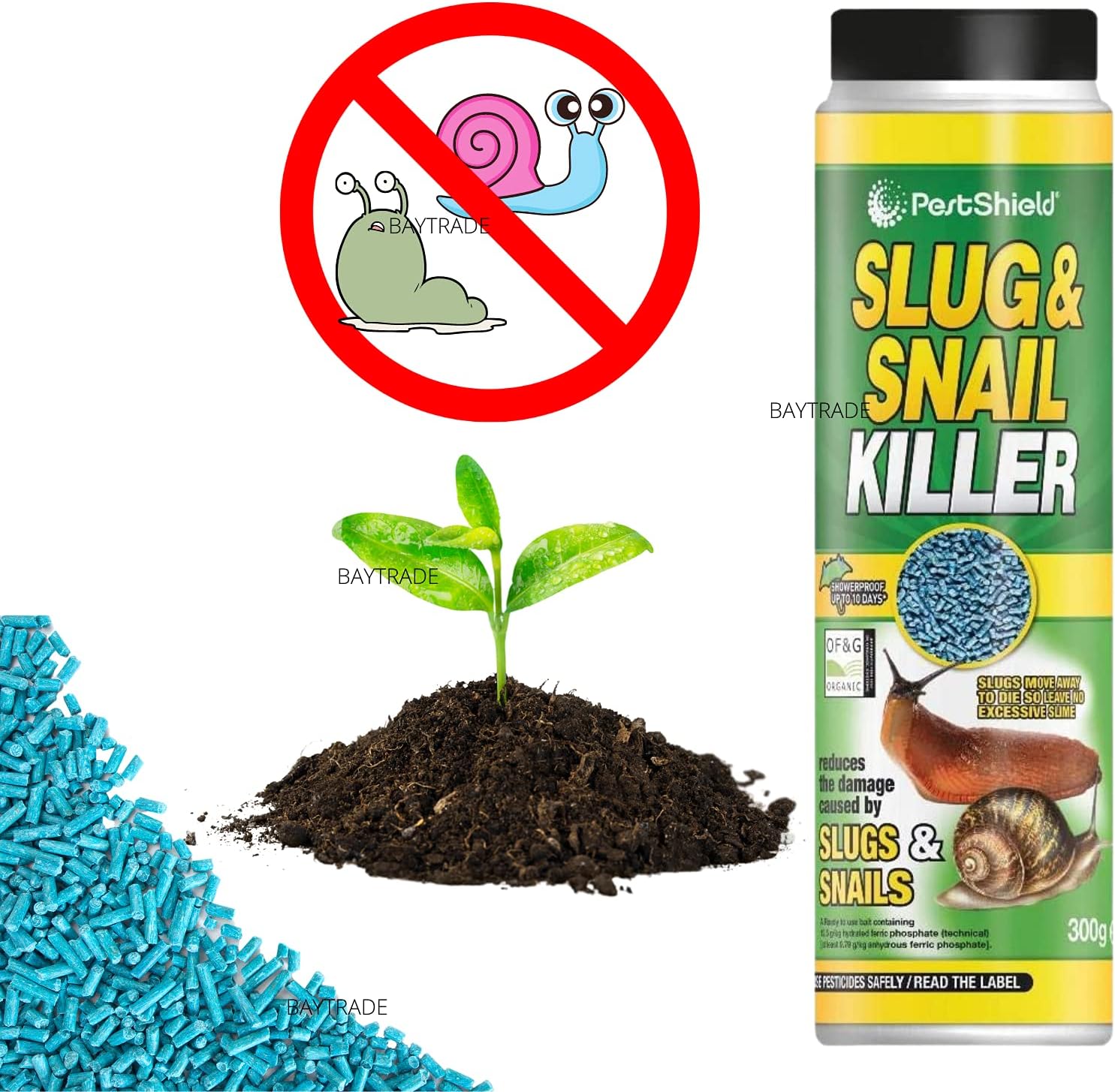 BAYTRADE 2 x Slug Pellets 600G = 2 X 300G Slug repellent Garden Snail Repellent Killer