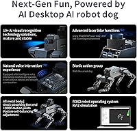 Vista 4 de Yahboom Smart AI Robot Dog Raspberry Pi5 Adultos AI ROS Python programable 12 articulaciones biónica mecánica perro reconocimiento de color OpenCV