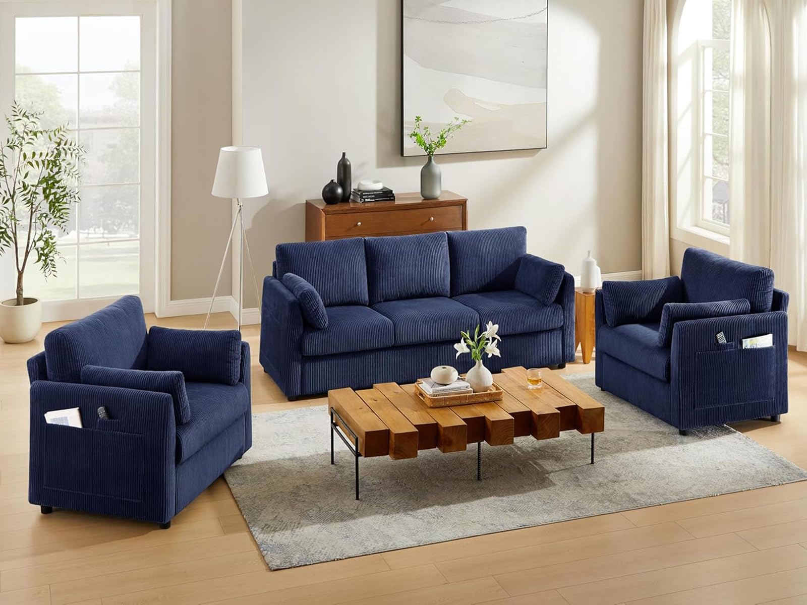 Elevyoliv Corduroy Living Room Set