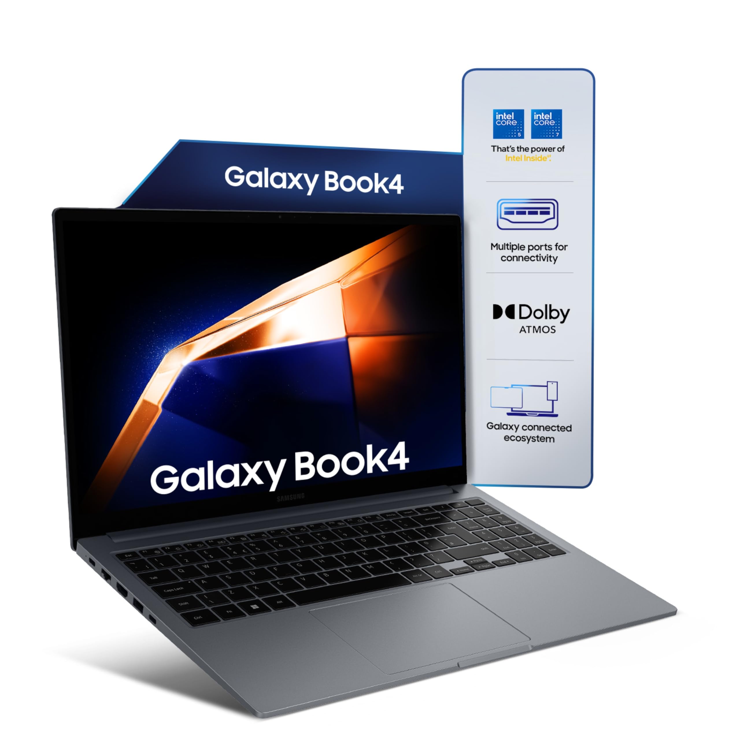 Samsung Galaxy Book4 (Gray, 16GB RAM, 512GB SSD) | 15.6" Full HD Screen | Intel Core 5 120U Processor | Windows 11 Home | MS Office 2021 | Fingerprint...