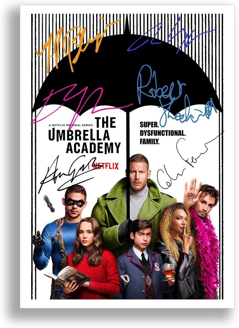 The Umbrella Academy Cast Signed Autograph Autographed A4 Poster Photo Print Picture TV Netflix Show Series Season Framed DVD Boxset Memorabilia Gift (A4 POSTER ONLY)