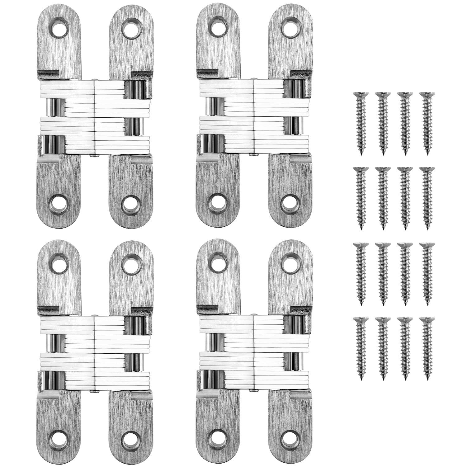 QWORK® 4 Pack Bisagra Ocultada, Invisible Bisagra Para Puerta Plegable Muebles 95mm, Soporte De Carga: 40 kg