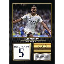 Jude Bellingham Real Madrid Signed Poster Print   Real Madrid CF Football Wall Art   Printed Autograph Soccer Memorabilia   La Liga Fan Gift & Bedroom Decor, A4 Poster Print 297x210mm