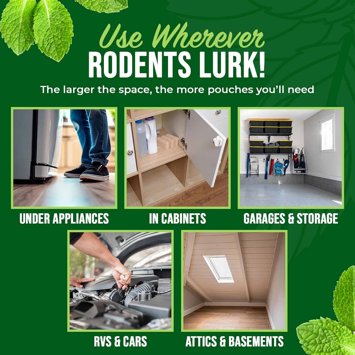 Mighty Mint Mouse Repellent Pouches – Peppermint, Castor Oil & Cinnamon Formula – Natural Indoor Deterrent for Mice and Rodents – Plant-Based, Long-Lasting Protection – 12 Count - Image 7