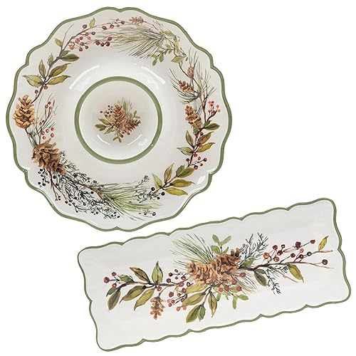 Certified International Winters Forest Melamine 2 Pc Appetizer/Serving Set