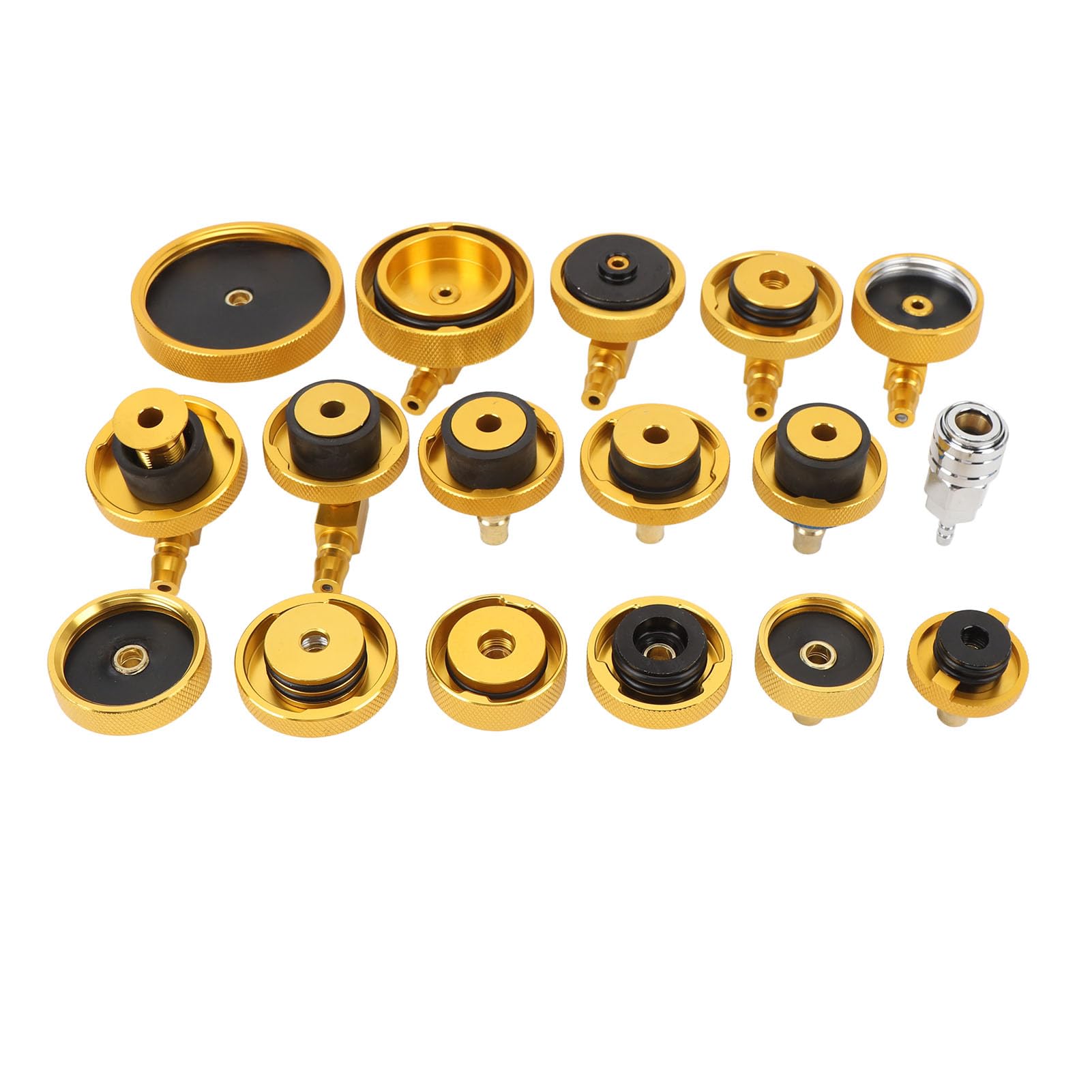 Brrnoo Kit di Spurgo del Freno, Kit di Spurgo del Freno a Pressione Adattatore per Sanguinamento a Cilindro Master in Alluminio Set 17pcs Fluido Freno Kit Kit di Scarico del Freno