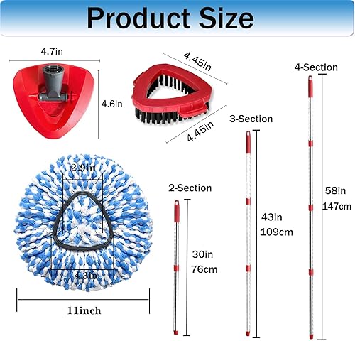 Miniatura 2 de Cabezales de repuesto para trapeador giratorio para sistema O Cedar Rinse Clean 2 tanques, cabezal de repuesto de trapeador giratorio, 2 repuestos