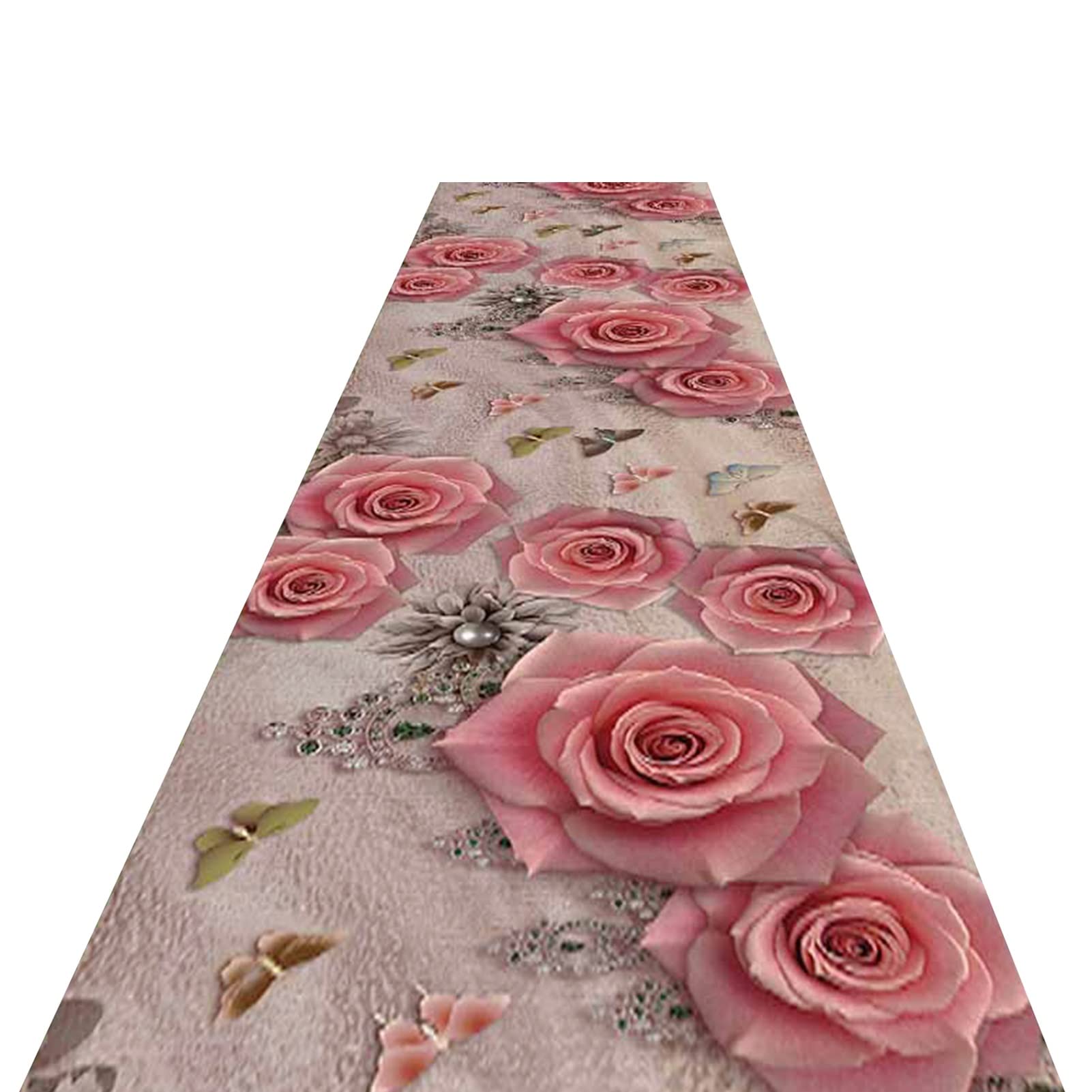Tapis de couloir rose romantique pour sublimer une allée de mariage et un hall d'hôtel