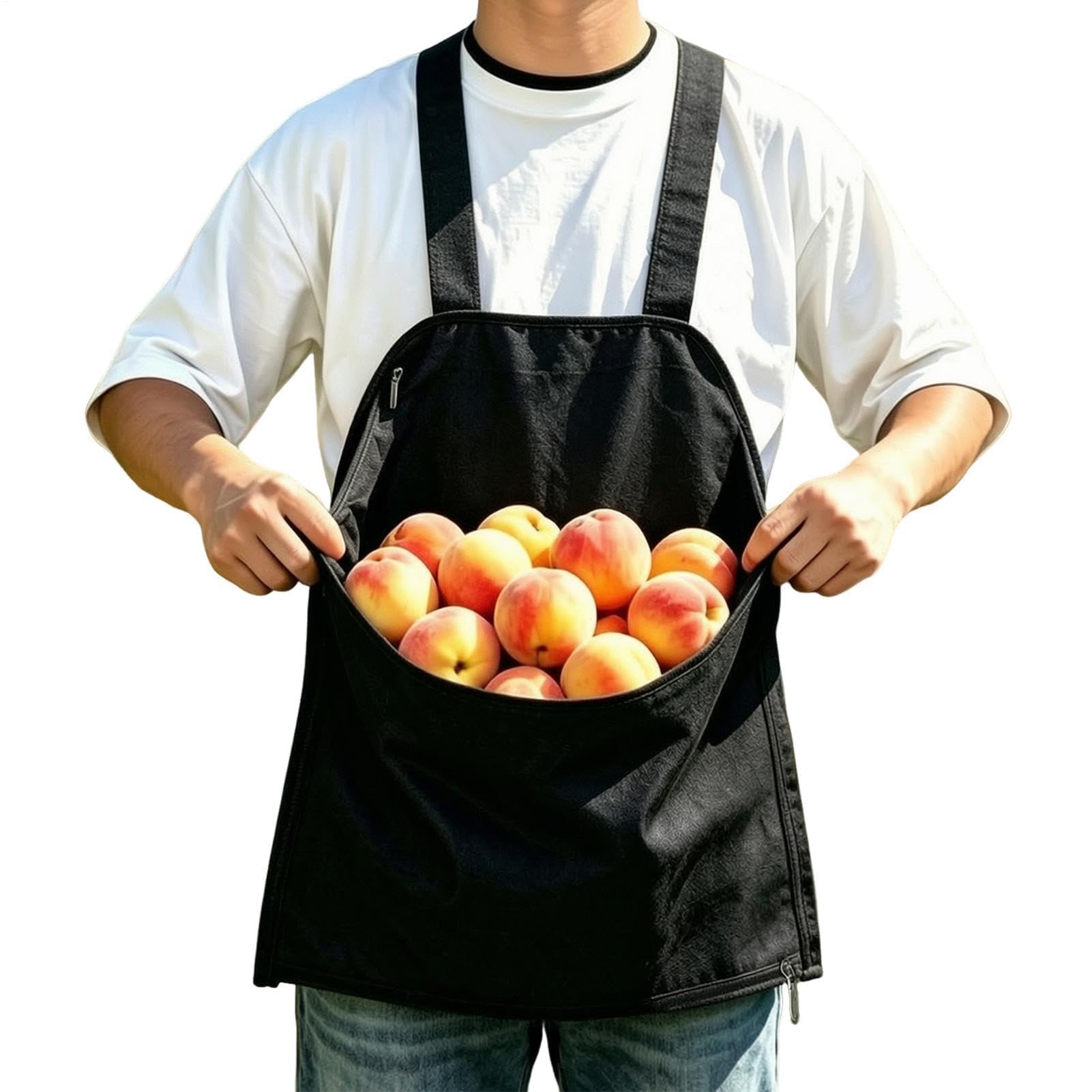 Impermeable Cross-Back Gardening Apron, unisex con cremallera inferior, ideal para barbacoa, hornear, limpiar y servir