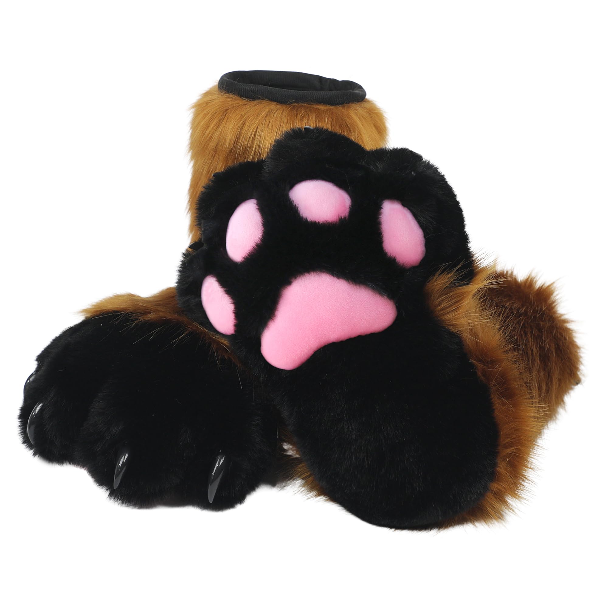 ZFKJERS Cosplay Animal Cat Plastic Claws for Fursuit Feet Paw Shoes Furry Paw Slippers Adults Costume Accessories Set (Brown)