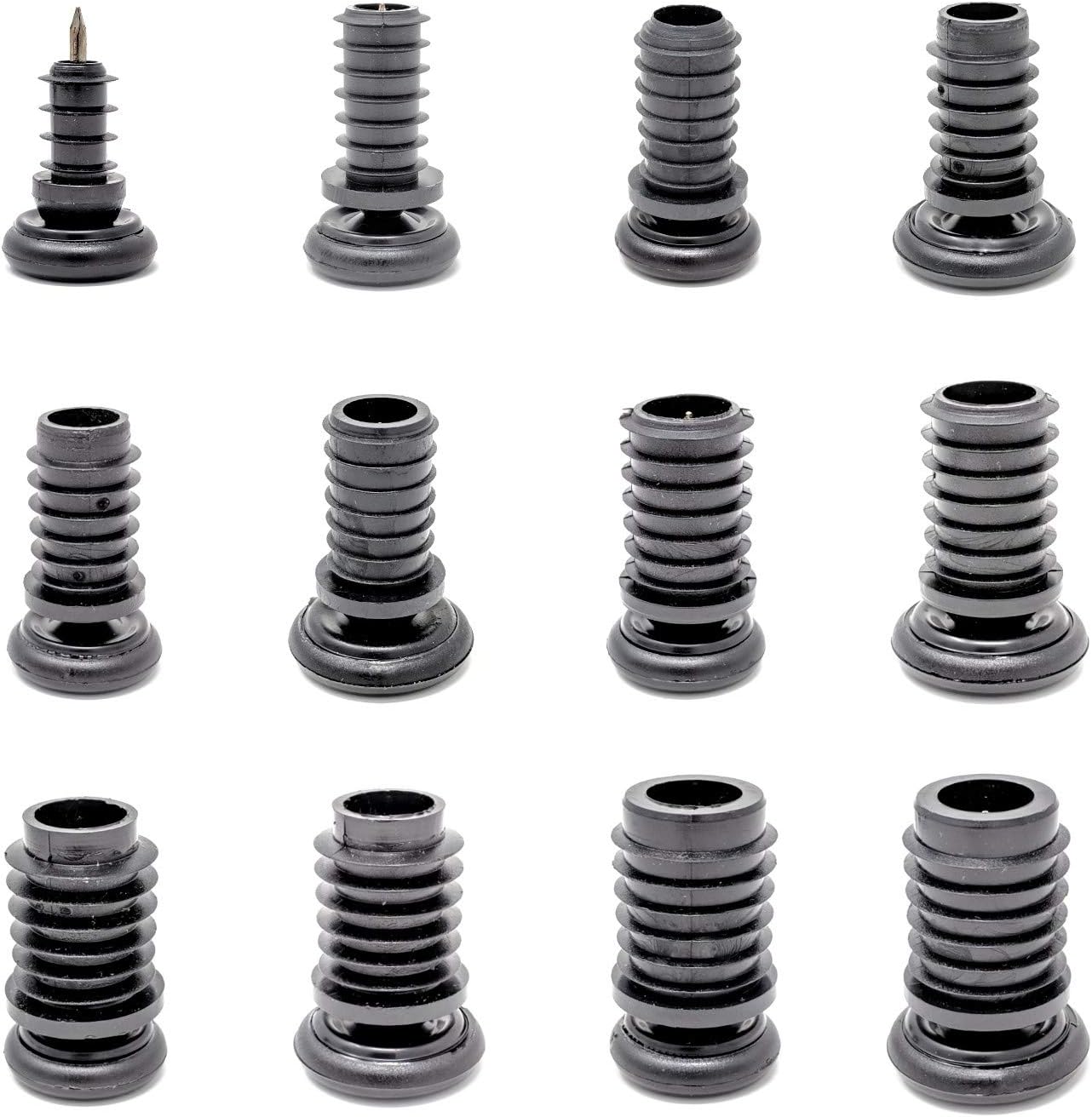 Metal Chair Feet Angled Insert Glides (Suitable for Tubes with 12mm Inside Diameter- 23mm Pad Size - Max Angle 20° Degrees -Pack of 48. Please See 2nd Image for Dimensions) Made in Germany