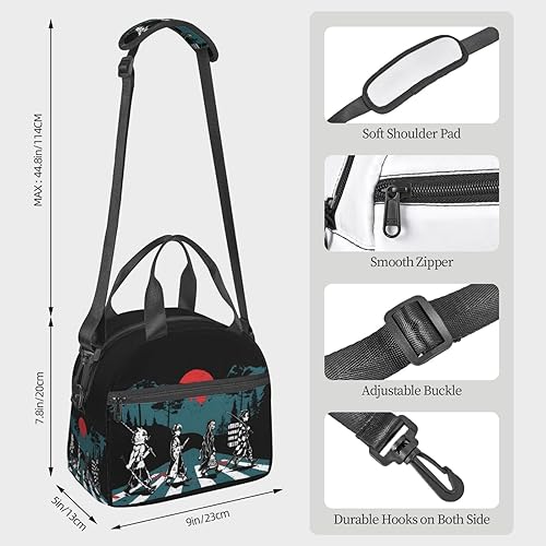 Miniatura 4 de Lonchera para niños, kit reutilizable de bolsa de almuerzo para niños, espaciosa lonchera de anime con soporte para botella de agua, bolsa de