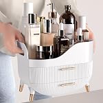 Organisateur de maquillage Pajiriona avec tiroirs, organisateur de soins de la peau pour coiffeuse, boîte de rangement avec poignée, grand présentoir cosmétique pour commode, comptoir de salle de bain
