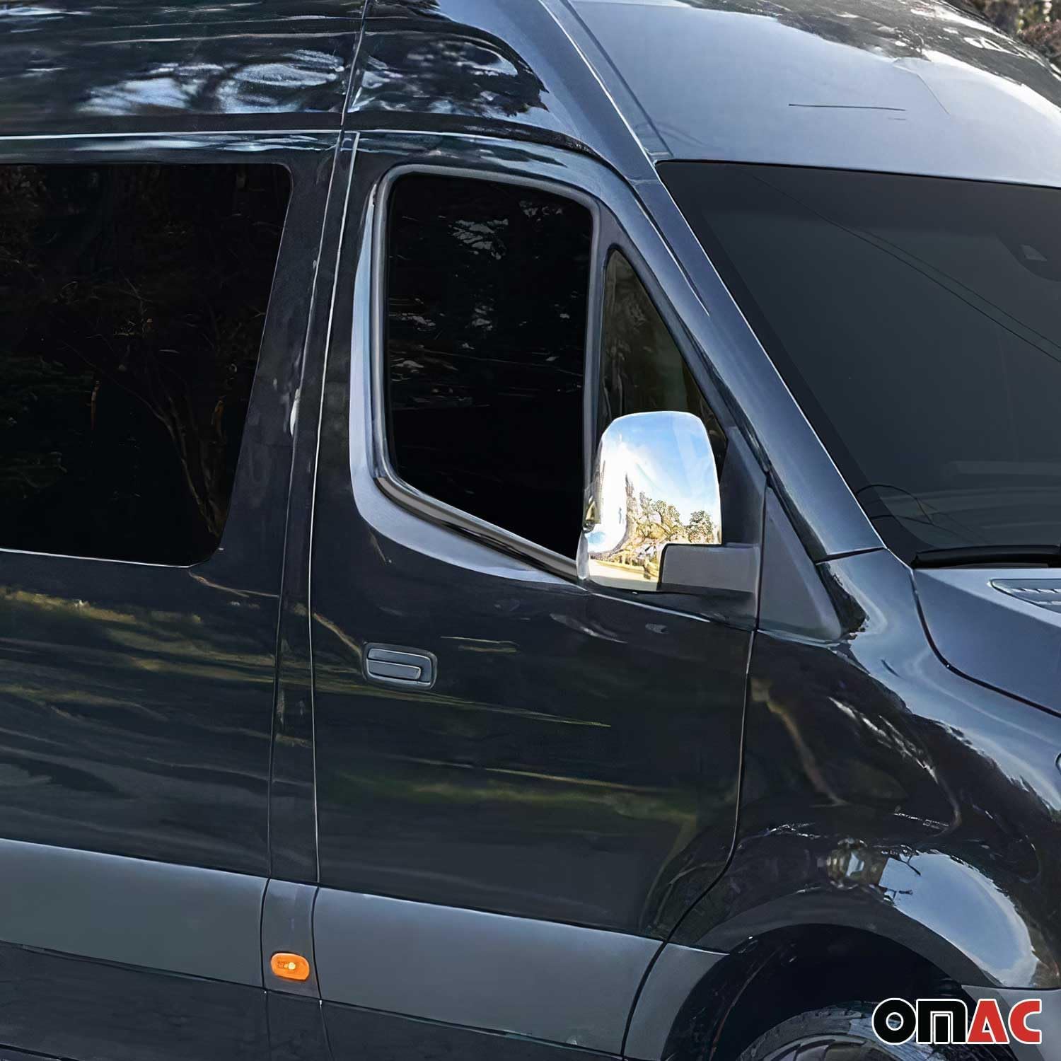 OMAC Window Molding Trim for Mercedes Sprinter W907 910 2019-2026 Stainless Steel Dark