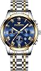 Women's Watches Men's Watches Stainless Steel Calendar: 3ATM Waterproof Three Eyes Multifunction Analogue Quartz Wrist Watch with Luminous Hands Stainless Steel Bracelet Watch Gifts for