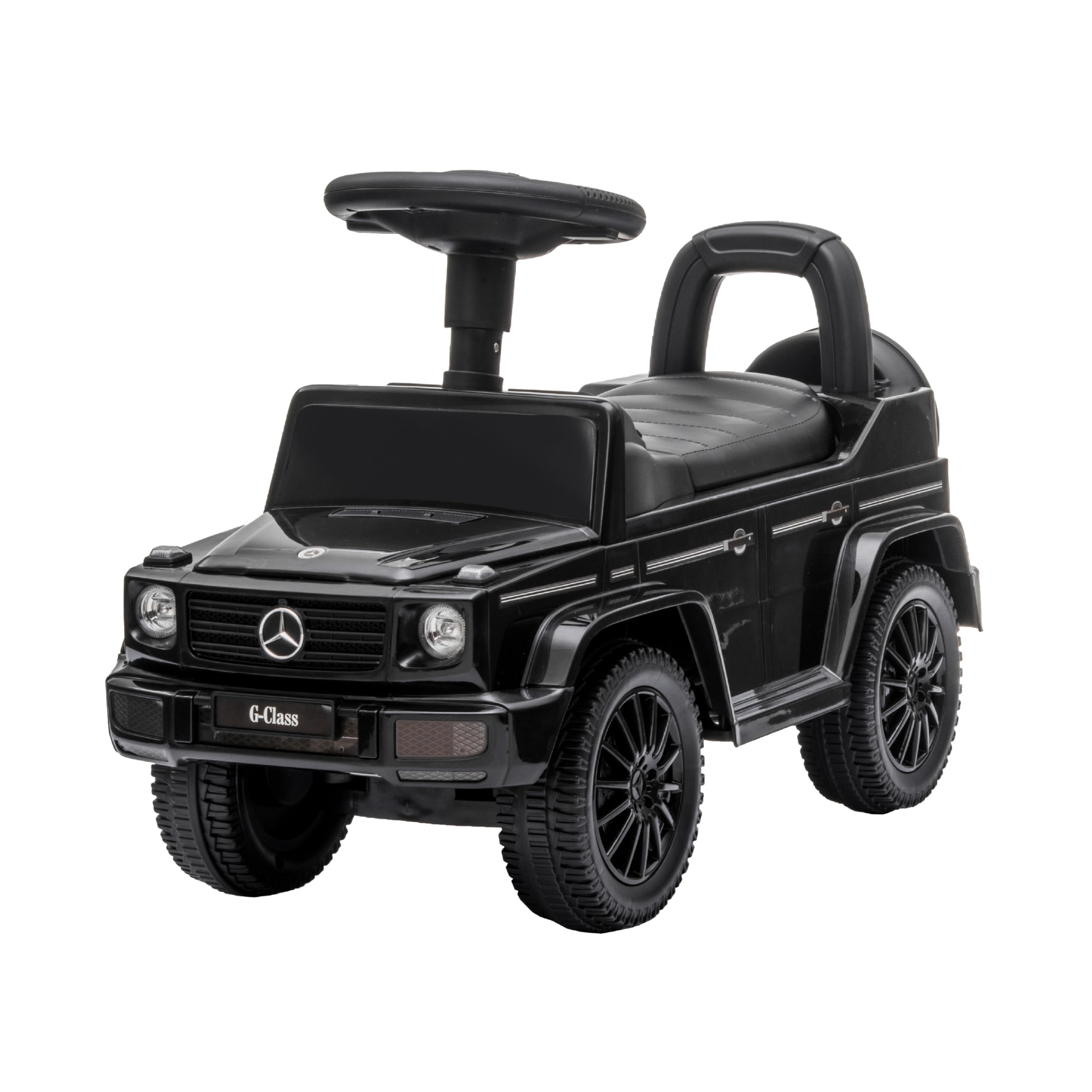 Baroni Toys Suv Mercedes Ride-On Macchinina Spingi e Vai per Bambini 1-4 Anni, Fari LED, Suoni Realistici, Ruote Antiscivolo, Vano Portaoggetti, 69.5x29x43 cm Nera